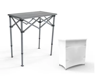 Table pliante en aluminium avec ou sans jupe lycra