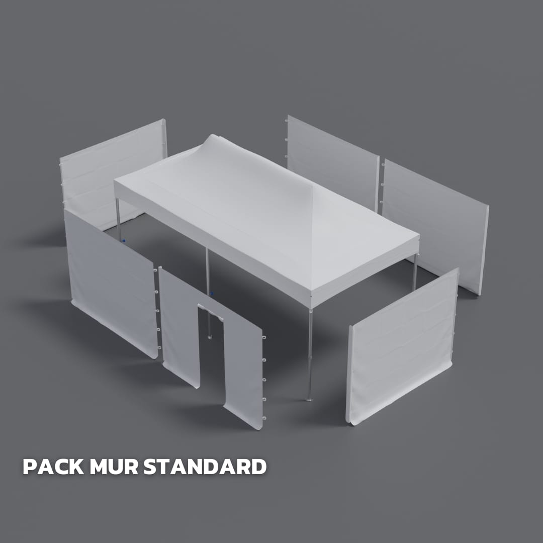 Barnum pliant PRO 3x6 blanc + Pack 4 murs - Tonnelle 3x6 pro blanche