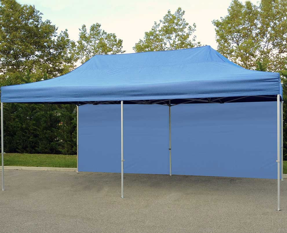 Barnum pliant PRO 3x6 bleu avec pack 4 parois - Tonnelle PRO45 3x6 alu