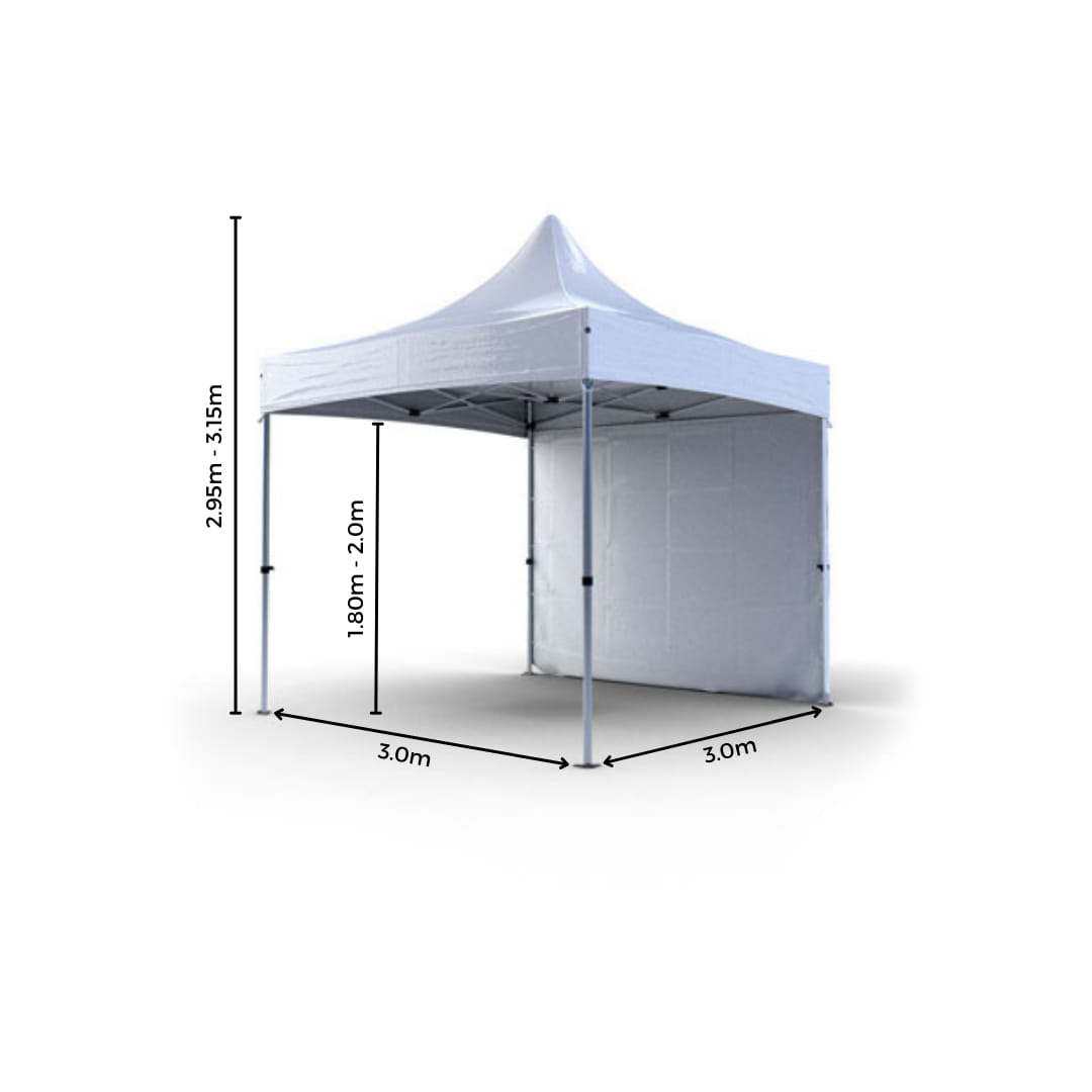 Tente pliante aluminium 3x3m blanc gamme professionnelle PRO 45