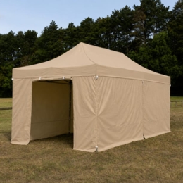Barnum pliant 3x6m SEMI-PRO beige avec murs