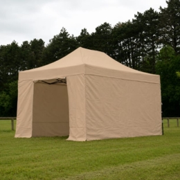 Barnum pliant 3x4,5m SEMI-PRO beige avec murs